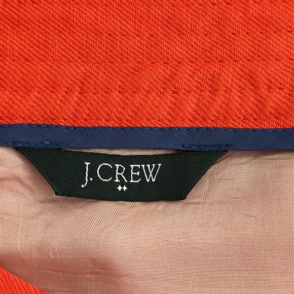 J.CREW Women’s Linen Blend Skirt 8 Button Front Lined Pockets Bright Orange Sz.8 - Picture 7 of 9